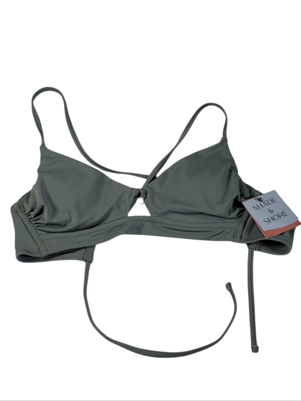 Shade & Shore Green Bikini Top Adjustable Straps Size 36B